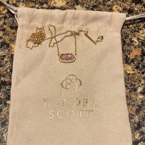 Kendra Scott Gold Necklace with Lavender Stone